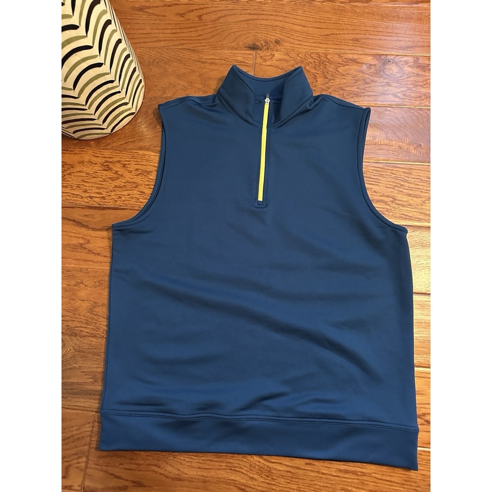 Dunning Golf Iona Vest Mens LARGE Brig Blue 1/4 Zip Mid Layer NWOT